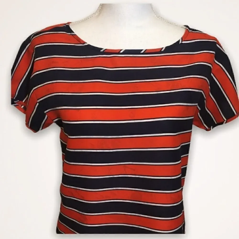 J. Crew Striped Silk Blouse